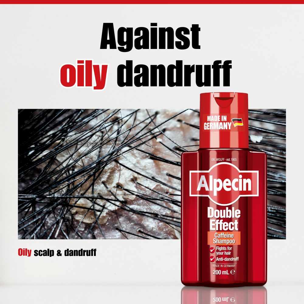 2x Alpecin Double Effect Caffeine Shampoo - Against Oily Dandruff, 200ml