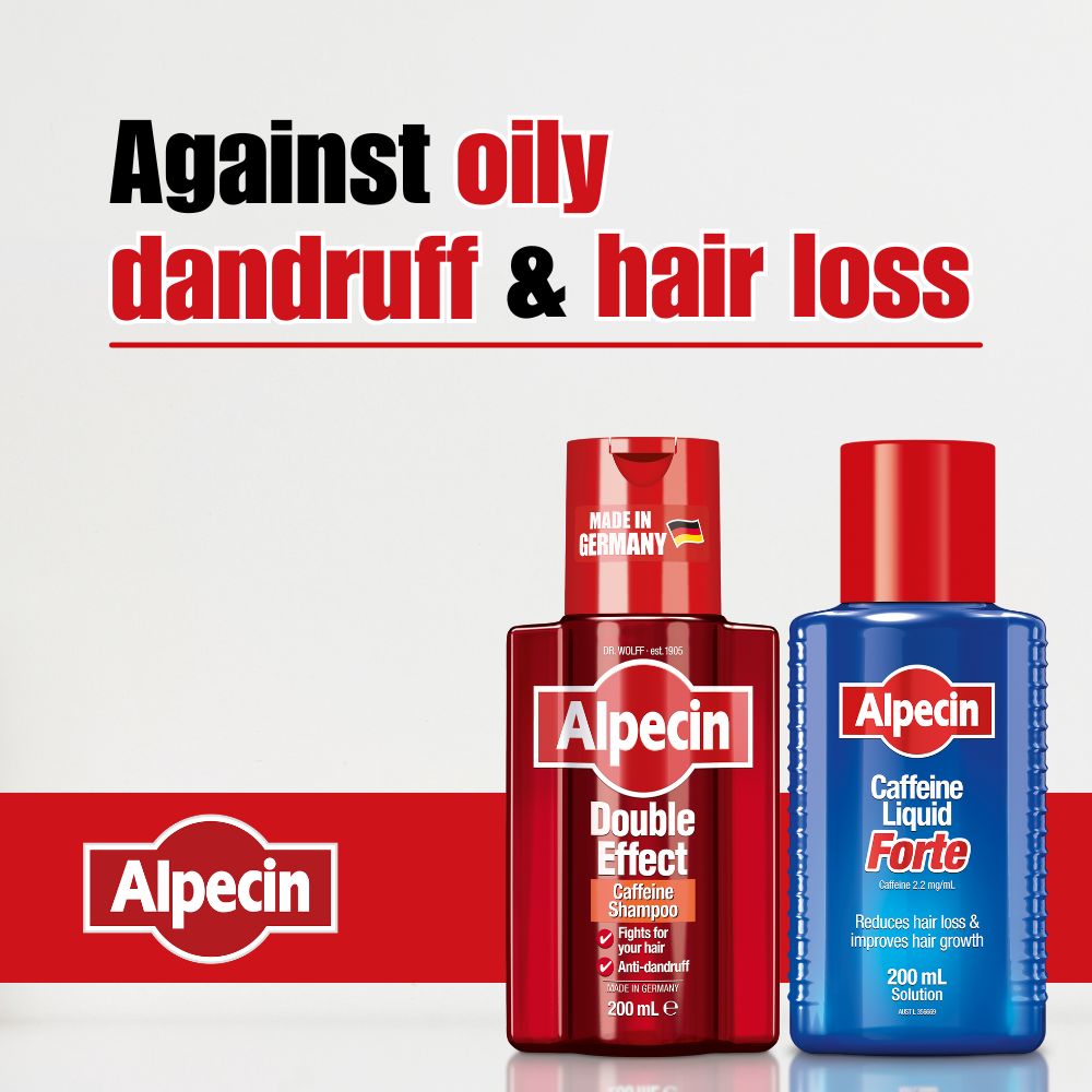 2x Alpecin Double Effect Caffeine Shampoo - Against Oily Dandruff, 200ml