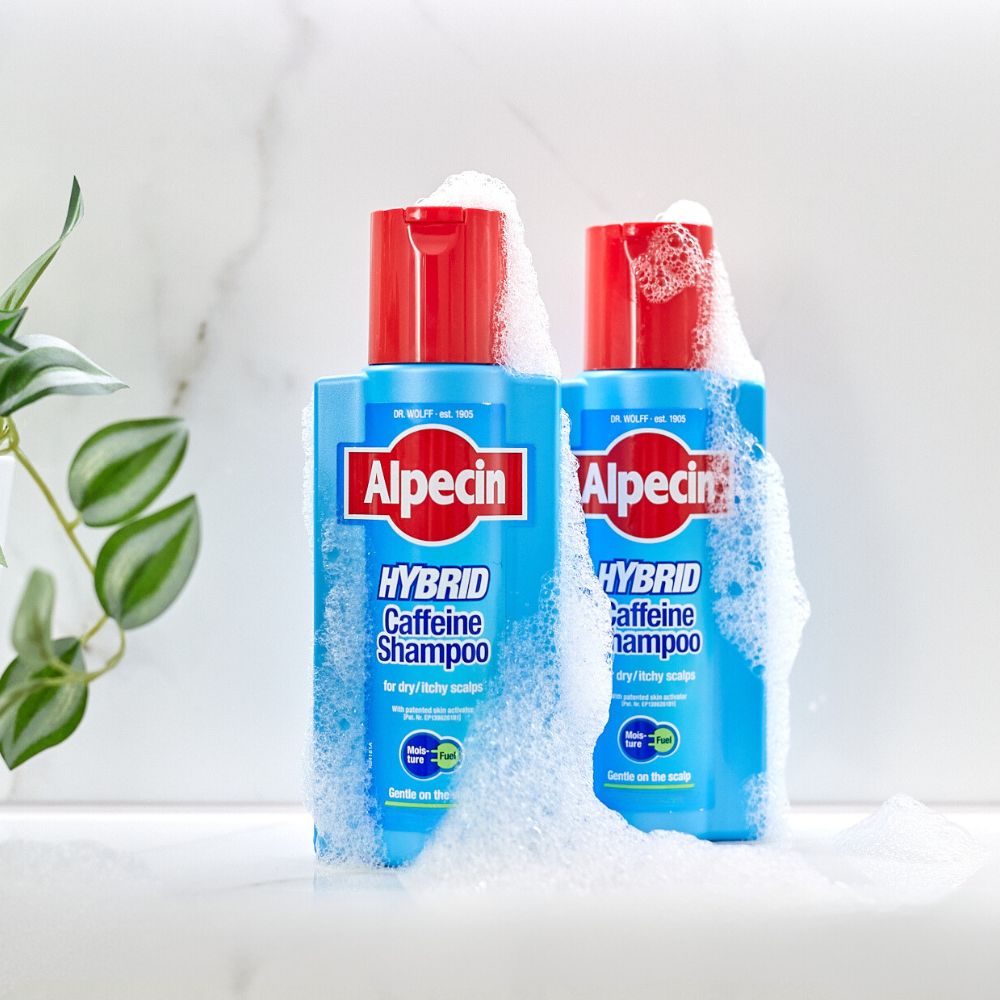 2x Alpecin Hybrid Caffeine Shampoo - for Dry and Itchy Scalp, 250ml