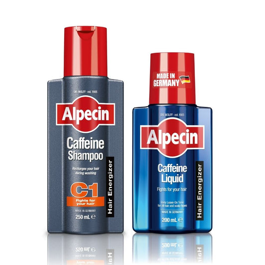 Starter Pack - Alpecin Caffeine Shampoo C1 250ml + Caffeine Liquid 200ml - strengthens hair on days with and without washing