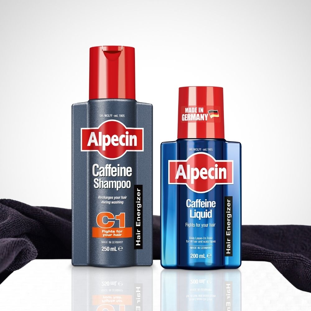 Starter Pack - Alpecin Caffeine Shampoo C1 250ml + Caffeine Liquid 200ml - strengthens hair on days with and without washing