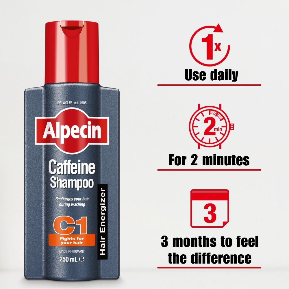 Starter Pack - Alpecin Caffeine Shampoo C1 250ml + Caffeine Liquid 200ml - strengthens hair on days with and without washing