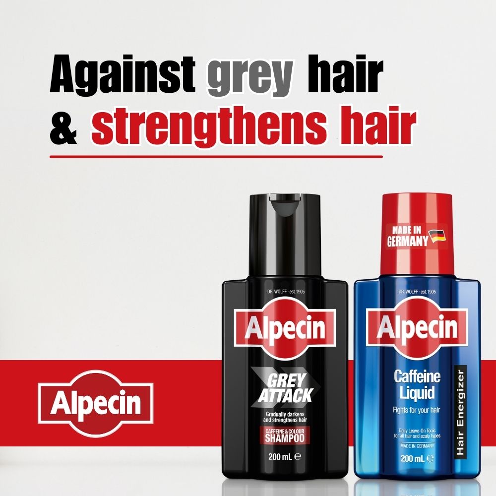 Alpecin Starter Pack - Grey Attack Caffeine & Colour Shampoo + Caffeine Liquid 200ml