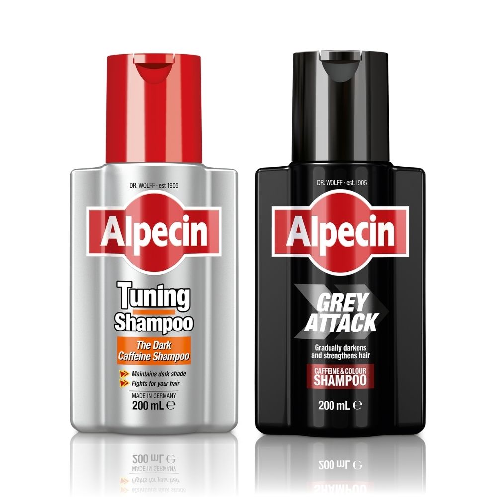 Alpecin Complete Grey Coverage Bundle - Alpecin Grey Attack Caffeine & Colour Shampoo and Alpecin Tuning Shampoo