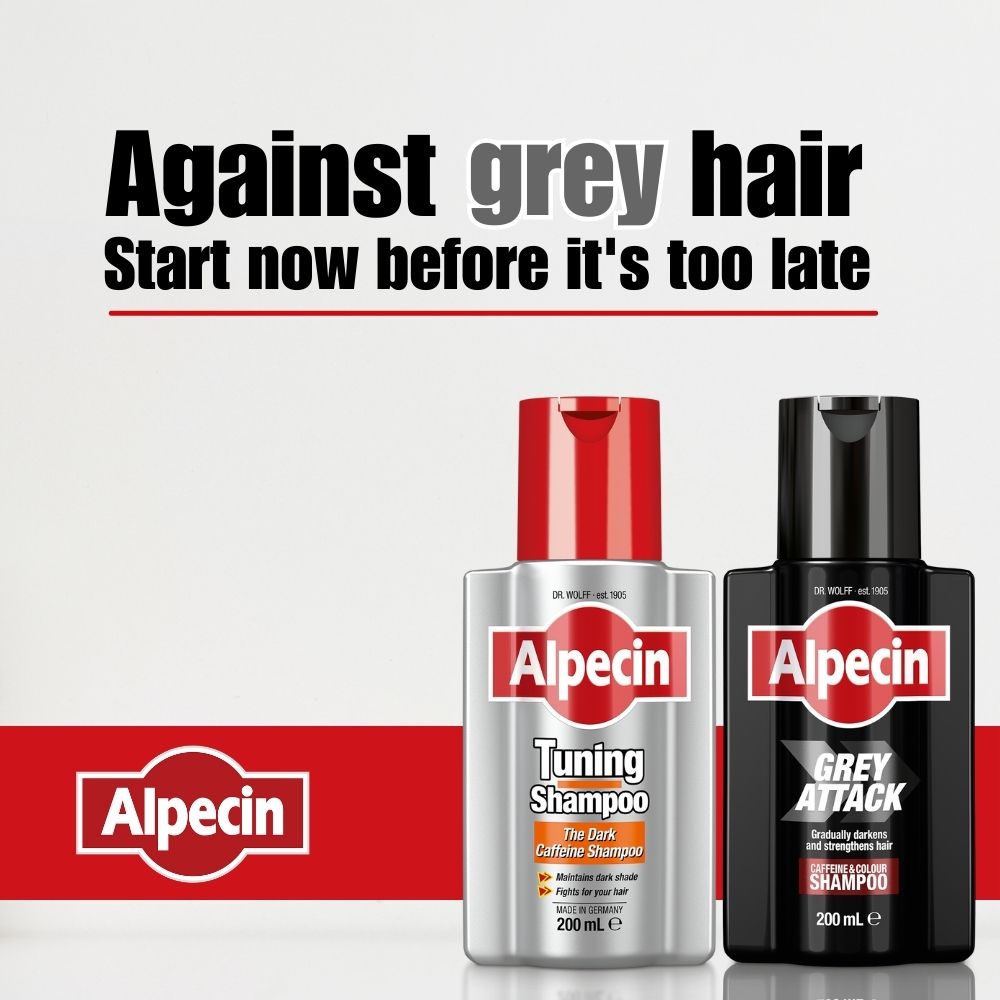 Alpecin Complete Grey Coverage Bundle - Alpecin Grey Attack Caffeine & Colour Shampoo and Alpecin Tuning Shampoo